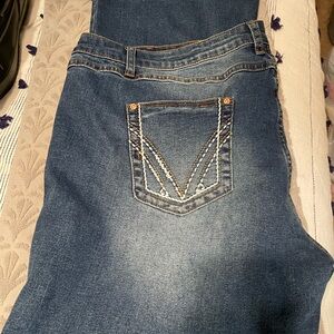 Flamingals Blue Women's Jeans Flare leg New size 4x